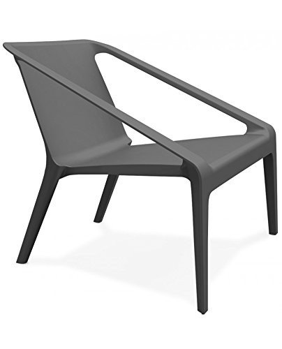 Loungestoel Chill antraciet grijs - sterke kunststof - Eigenwijs Design - Saarinen Tulip specialist in ovale- en ronde eettafels
