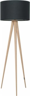 Vloerlamp Tripod Wood zwart