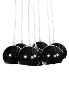 Design hanglamp 7 halve bollen zwart