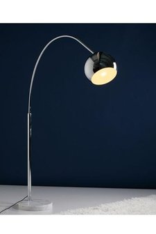 Design vloerlamp halve bol, Chroom