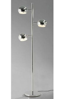 Retro vloerlamp 3 bollen, Chroom