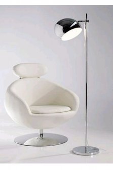 Design vloerlamp Calore, Chroom
