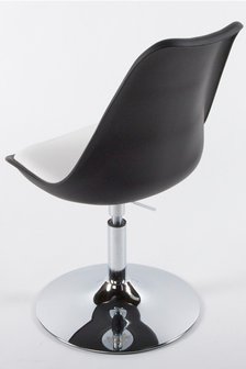 Retro design stoel draaibaar, Zwart/Wit