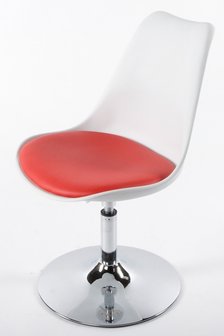   Retro design stoel draaibaar, Wit/Rood