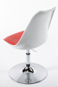   Retro design stoel draaibaar, Wit/Rood