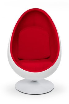 EGG POD CHAIR Wit Rood