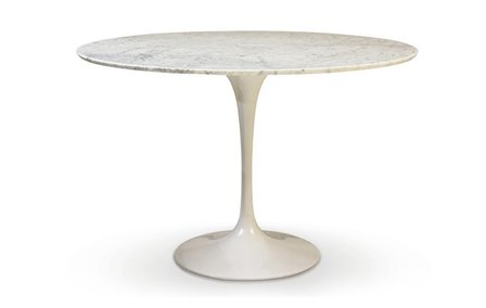 Ronde Tulip tafel van Saarinen, Carrara marmeren blad 120cm