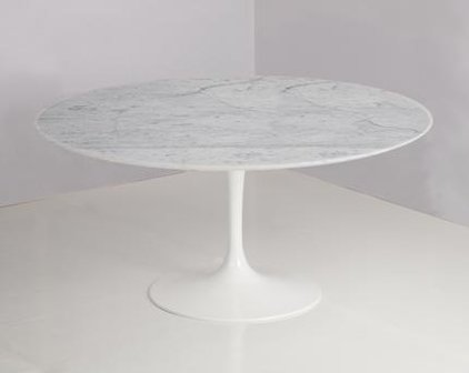 Ronde Tulip tafel van Saarinen, Carrara marmeren blad 120cm