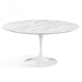 Tijdelijke Aanbieding: Tulip tafel 137cm Carrara marmeren blad