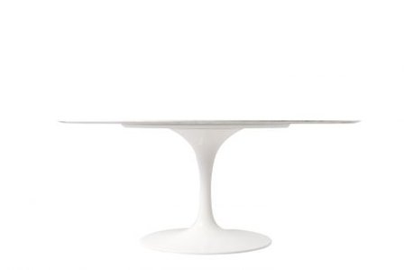 Tijdelijke Aanbieding: Tulip tafel 137cm Carrara marmeren blad
