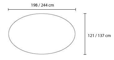 Ovale Saarinen Tulip tafel, 235x121 cm.