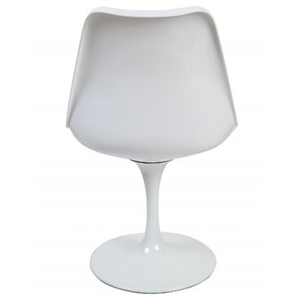 Tulip chair, volledig draaibaar met licht grijs kussen