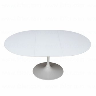 Uitschuifbare Tulip tafel, rond-ovaal van Saarinen