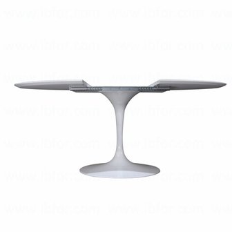 Uitschuifbare Tulip tafel, rond-ovaal van Saarinen