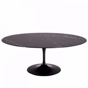 Ronde Tulip tafel 120cm zwart marquinia marmer