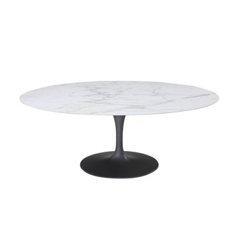 Ronde Tulip tafel met keramisch Callacatta Oro blad