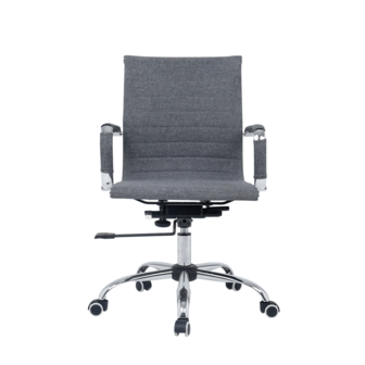 Bureau stoel Retro grijs gestoffeerd laag