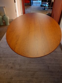 Ovale Tulip tafel met massief houten blad - Cognac