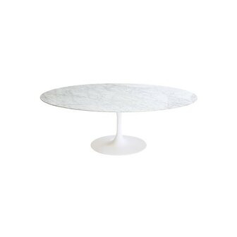 Ovale Tulip tafel met Italiaans Carrara marmeren blad 244x137cm