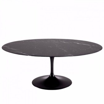 Ronde Tulip tafel 127cm zwart marquinia marmer