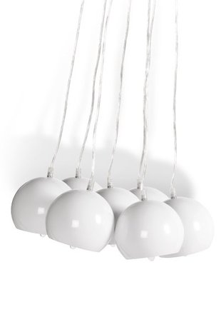 Design hanglamp 7 halve bollen wit