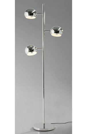 Retro vloerlamp 3 bollen, Chroom