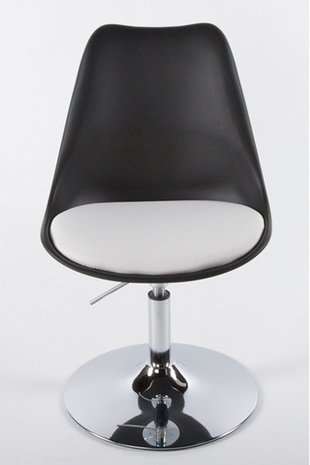 Retro design stoel draaibaar, Zwart/Wit