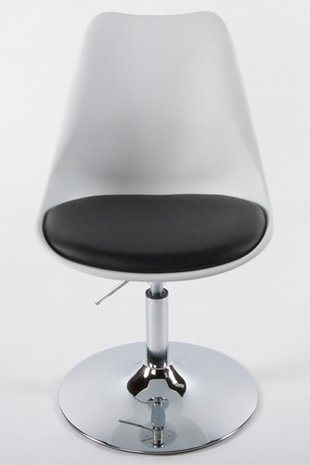 Retro design stoel draaibaar, Wit/Zwart