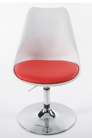   Retro design stoel draaibaar, Wit/Rood