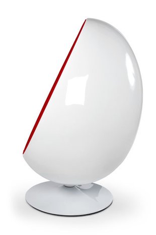 EGG POD CHAIR Wit Rood