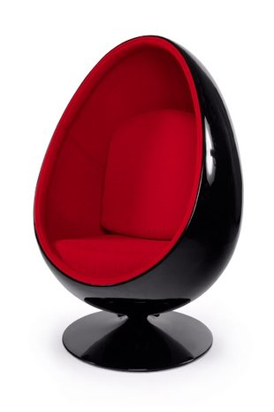 EGG POD CHAIR Zwart Rood