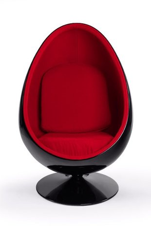 EGG POD CHAIR Zwart Rood