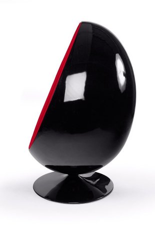 EGG POD CHAIR Zwart Rood