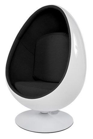 EGG POD CHAIR Wit Zwart