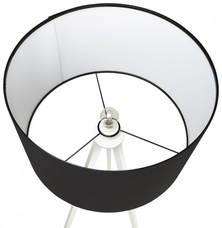 Bobby Vloerlamp Tripod wit-zwart