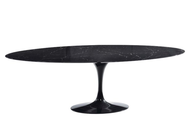 ovale Tulip tafel zwart marmer