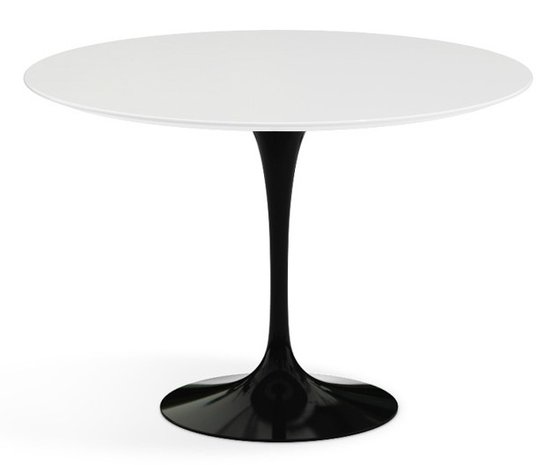 Tulip Saarinen tafel, 100 cm wit/zwart