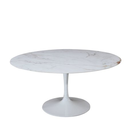 Ronde Tulip tafel met keramisch Callacatta Oro blad