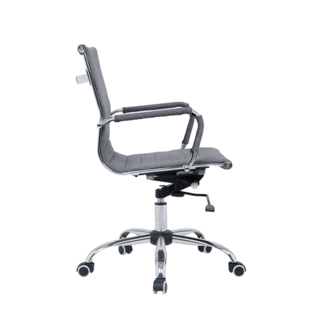 Bureau stoel Retro grijs gestoffeerd laag