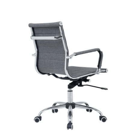Bureau stoel Retro grijs gestoffeerd laag