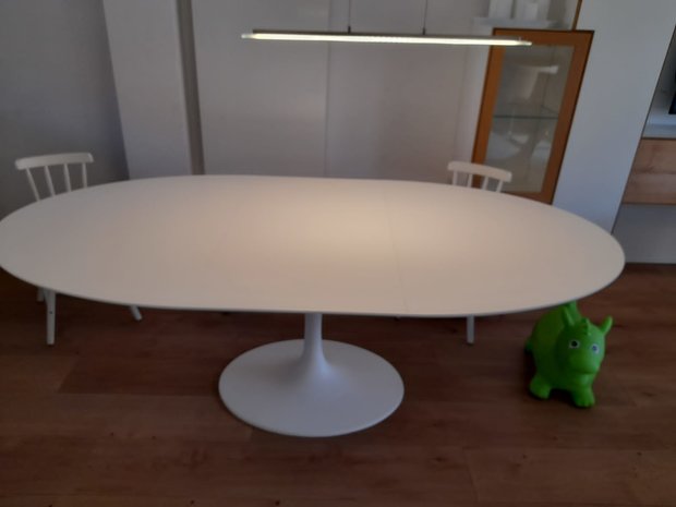 Ovale uitschuifbare Tulip tafel 220x110cm