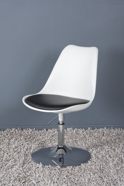 Giet goud haag Retro design stoel draaibaar, Wit/Zwart - Eigenwijs Design - Saarinen Tulip  specialist in ovale- en ronde eettafels
