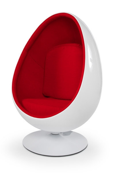 Design cocoon chair, Wit/Rood - Eigenwijs Saarinen Tulip specialist in ovale- en ronde