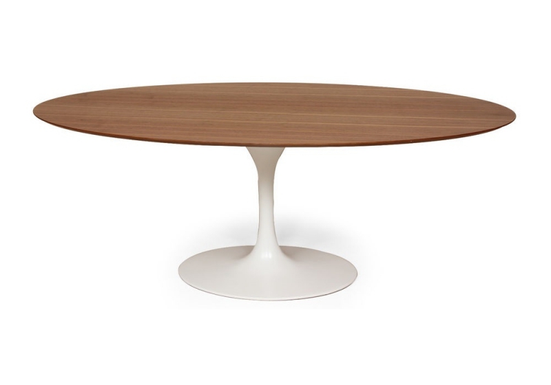Verwaarlozing Thespian Typisch Ovale Saarinen Tulip tafel 199x120cm, noten fineer - Eigenwijs Design -  Saarinen Tulip specialist in ovale- en ronde eettafels