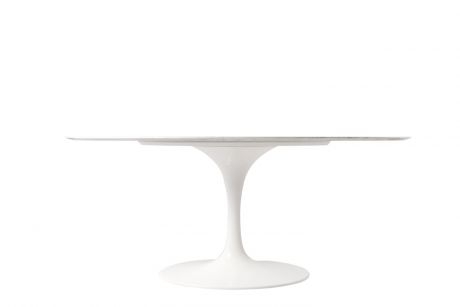 Wrok Gedeeltelijk geduldig Ronde Saarinen Tulip tafel 180 cm met mat wit blad - Eigenwijs Design -  Saarinen Tulip specialist in ovale- en ronde eettafels