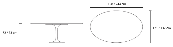 Tulip table afmetingen