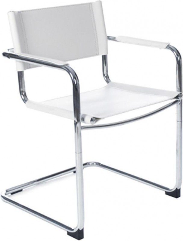 Buisframe stoel van Mart Stam wit