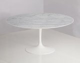 Ronde Tulip tafel van Saarinen, Carrara marmeren blad 120cm_