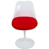 Tulip chair, volledig draaibaar met rood kussen_