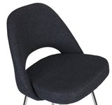              Saarinen Executive Armless Chair Tubular Legs Black_